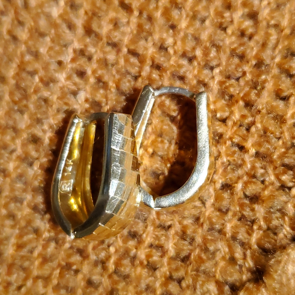 14kt layered oval earrings
